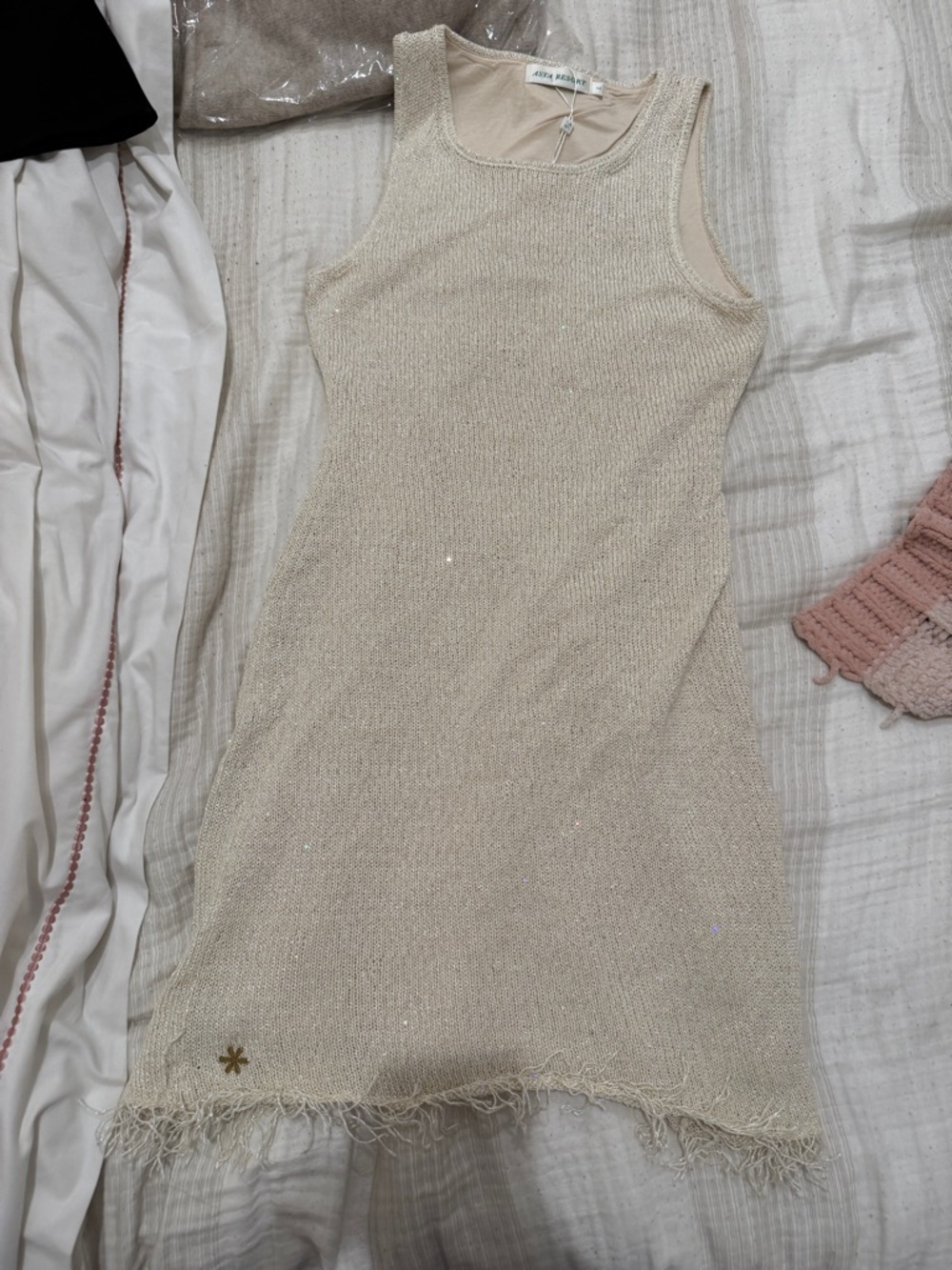 Natalia Mini Dress Fringe-Hem Sleeveless - Picture 2 of 3